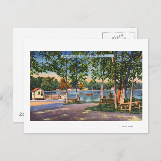 Uitzicht van het meer van Saratoga Briefkaart (Voorkant / Achterkant)