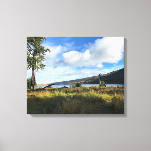 Uitzicht van het meer van Wallowa, Oregon Canvas Afdruk