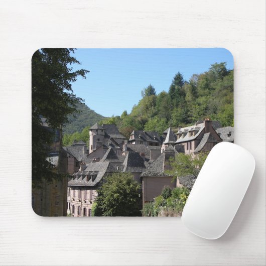 Uitzicht van het middeleeuwse dorp (foto) muismat (Met muis)