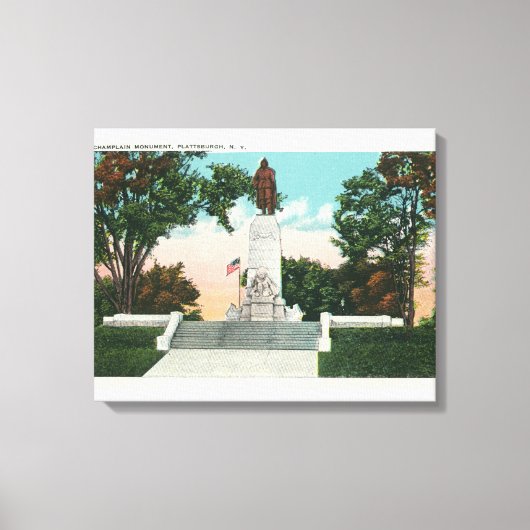Uitzicht van het Monument voor de Champlap Canvas Afdruk (Voorkant)