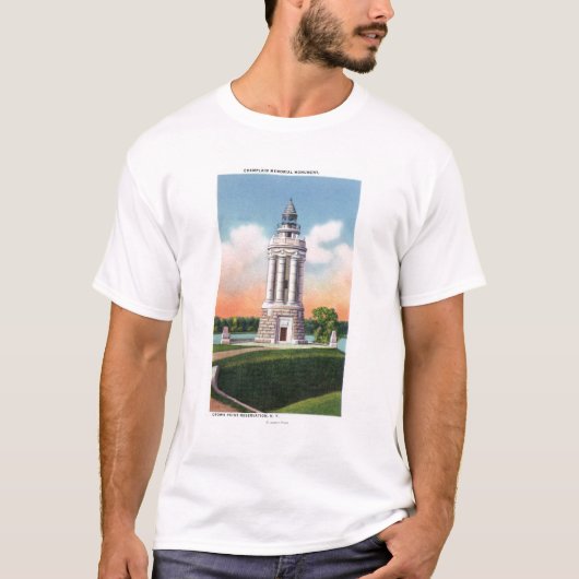 Uitzicht van het Monument voor de Champlap T-shirt (Voorkant)