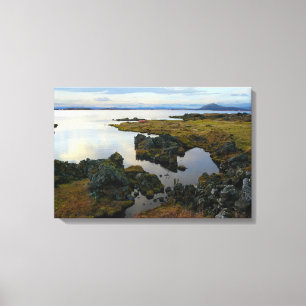 Uitzicht van het Myvatn-doek Canvas Afdruk