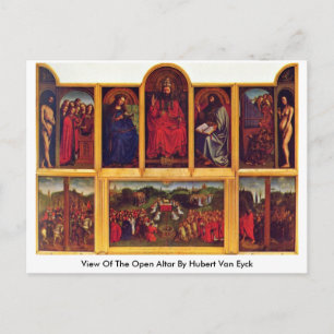 Uitzicht van het open altaar door Hubert van Eyck Briefkaart
