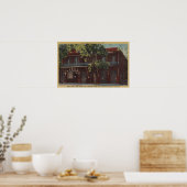 Uitzicht van het Oude Fallon Hotel & Theater (1860 Poster (Keuken)