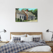 Uitzicht van het oudste huis in de stad canvas afdruk (Insitu (Slaapkamer))