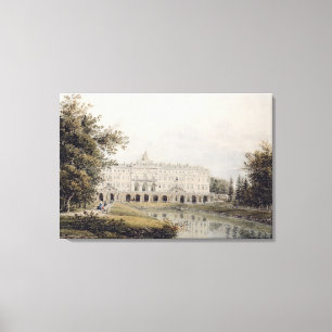 Uitzicht van het Paleis van Strelna nabij Sint-Pet Canvas Afdruk