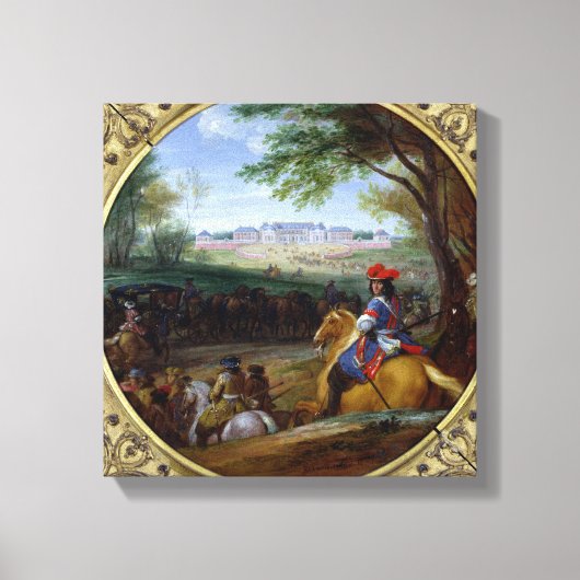 Uitzicht van het Paleis van Versailles in 1669 Canvas Afdruk (Voorkant)