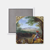 Uitzicht van het Paleis van Versailles in 1669 Magneet (Voorkant / Achterkant)