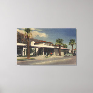 Uitzicht van het Palm Springs-hotel Canvas Afdruk