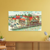 Uitzicht van het park Luna Park Caf � en Natatoriu Canvas Afdruk (Insitu (Woonkamer))