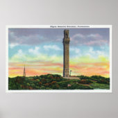 Uitzicht van het Provincetown Pilgrim Memorial Mon Poster (Voorkant)