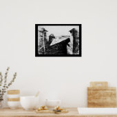 Uitzicht van het raam bij Le Gras, eerste foto Poster (Keuken)