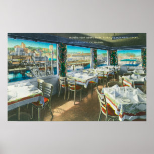 Uitzicht van het restaurant Vista del Mar Poster