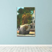 Uitzicht van het Roger Conant Statue Canvas Afdruk (Insitu (Houten vloer))