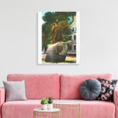 Uitzicht van het Roger Conant Statue Canvas Afdruk (Insitu (Woonkamer))