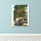 Uitzicht van het Roger Conant Statue Canvas Afdruk (Insitu (Houten vloer))