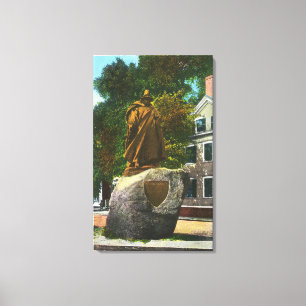 Uitzicht van het Roger Conant Statue Canvas Afdruk