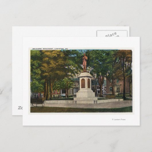 Uitzicht van het soldatenmonument briefkaart (Voorkant / Achterkant)