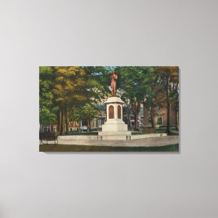 Uitzicht van het soldatenmonument canvas afdruk