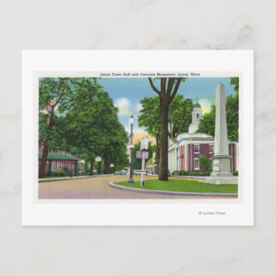 Uitzicht van het stadhuis en het monument van Pate Briefkaart