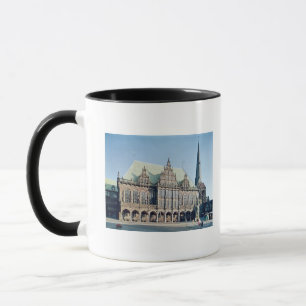 Uitzicht van het stadhuis, gebouwd 1405-09 mok