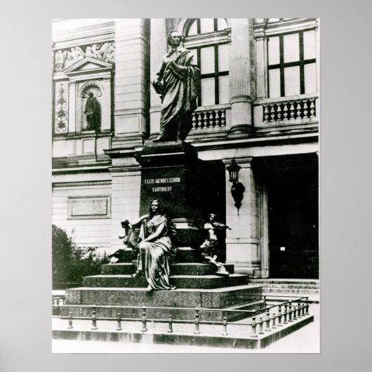 Uitzicht van het standbeeld Mendelssohn Poster (Voorkant)