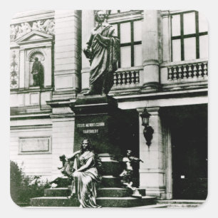Uitzicht van het standbeeld Mendelssohn Vierkante Sticker