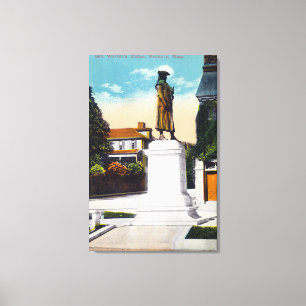 Uitzicht van het standbeeld van generaal Warren Canvas Afdruk