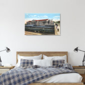 Uitzicht van het station van Burlington Railroad S Canvas Afdruk (Insitu (Slaapkamer))