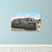 Uitzicht van het station van Burlington Railroad S Canvas Afdruk (Insitu (Houten vloer))