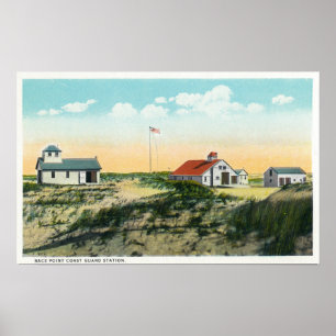 Uitzicht van het station van Race Point Coast Guar Poster