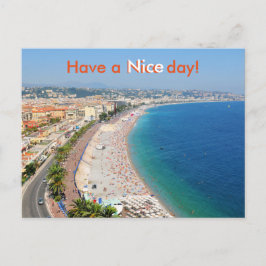 Uitzicht van het strand in Nice, Frankrijk Briefkaart