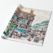 Uitzicht van het theater in Parijs Cadeaupapier (Uitgerold)