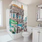 Uitzicht van het theater in Parijs Douchegordijn (In situ)