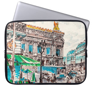 Uitzicht van het theater in Parijs Laptop Sleeve