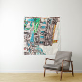 Uitzicht van het theater in Parijs Wandkleed (In Situ (horizontaal))