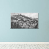 Uitzicht van het Uitzicht Ranch van het gebergte Canvas Afdruk (Insitu (Houten vloer))