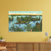 Uitzicht van het vliegtuig van het Kanaal van de A Canvas Afdruk (Insitu (Woonkamer))