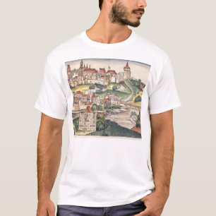 Uitzicht van het vogeloog van Praag van de Neurenb T-shirt