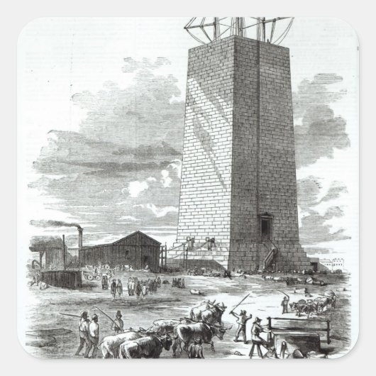 Uitzicht van het Washington Monument Vierkante Sticker (Voorkant)