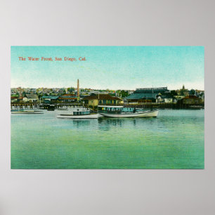 Uitzicht van het Water FrontSan Diego, CA Poster