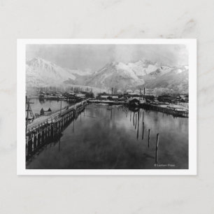 Uitzicht van het waterfront in Valdez, Alaska Foto Briefkaart
