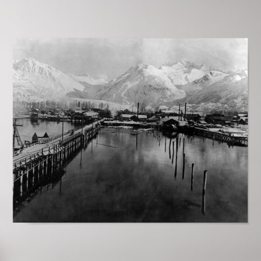 Uitzicht van het waterfront in Valdez, Alaska Foto Poster (Voorkant)