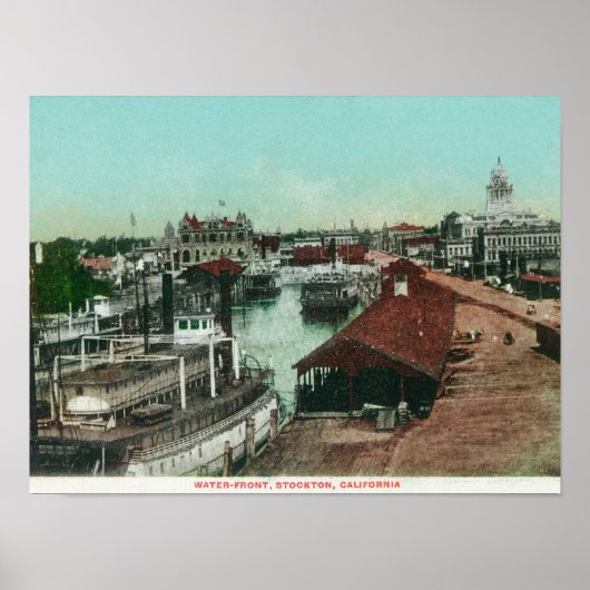 Uitzicht van het WaterfrontStockton, CA Poster (Voorkant)