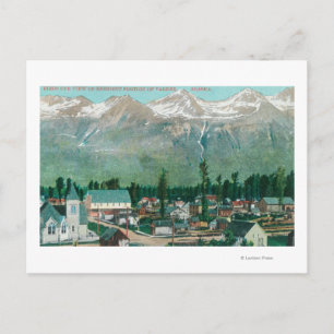 Uitzicht van het woongebied van de stad briefkaart