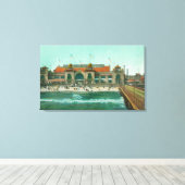 Uitzicht van het zwempaviljoen en de elektrische p canvas afdruk (Insitu (Houten vloer))