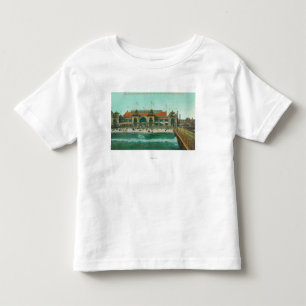 Uitzicht van het zwempaviljoen en de elektrische p kinder shirts