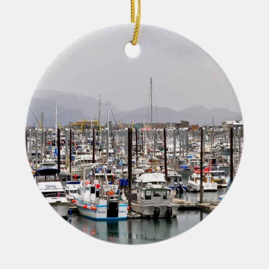 Uitzicht van Homer Alaska Keramisch Ornament (Voorkant)