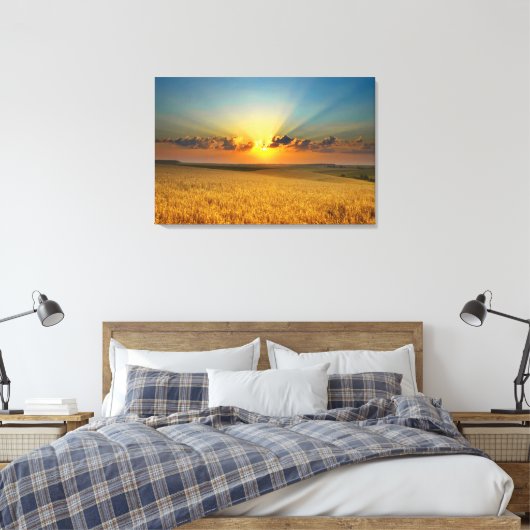 Uitzicht van hoogtarwe canvas afdruk (Insitu (Slaapkamer))