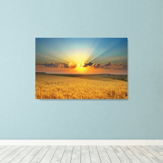 Uitzicht van hoogtarwe canvas afdruk (Insitu (Houten vloer))